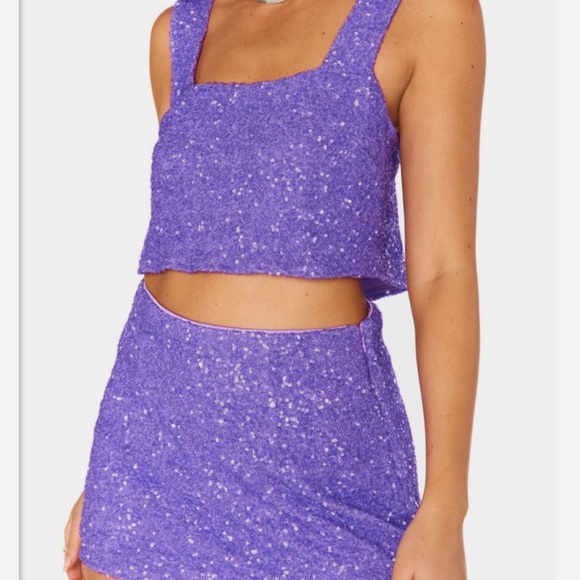 ISO Show Me Your MuMu Purple Sequin Skirt XS - Picture 1 of 1